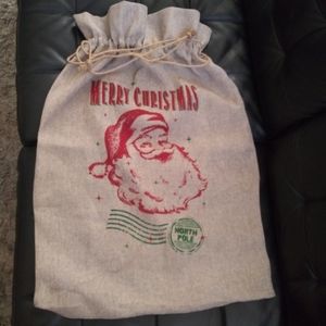 Christmas Santa Burlap Gift Bag Decoration